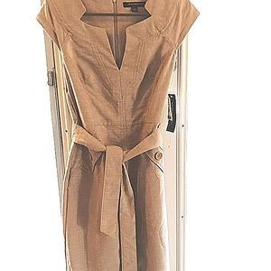 Sharagano Tan Linen Dress